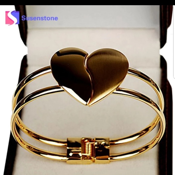 New Heart bangle bracelet cuff - Picture 8 of 8
